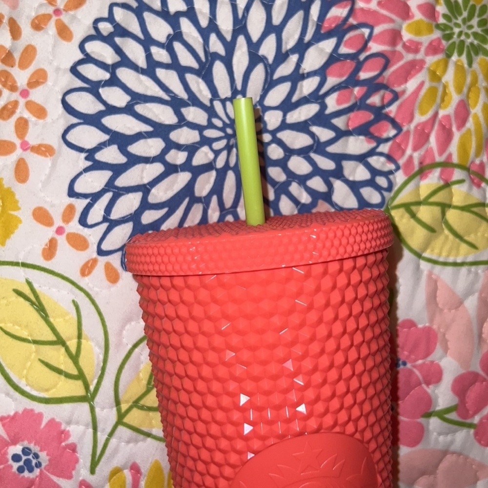 NWT HOT PINK STUDDED STARBUCKS VENTI TUMBLER - Picture 2 of 2